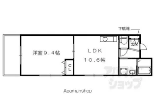 クレアーレ五条大宮【105号室】の間取り