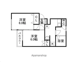 第十二ショーケービル【201号室】の間取り