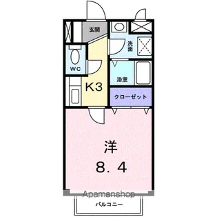 コーポ・アンソレイエ【1階】の間取り