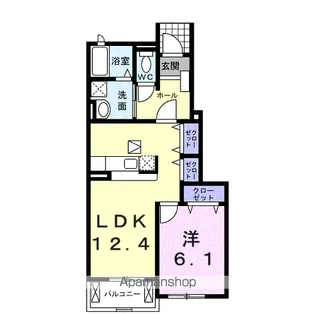 Y.J.K ハイツ【1階】の間取り