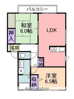 ディライト新家【B202号室】の間取り