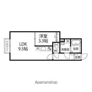 グランドソレイユ北山【102号室】の間取り
