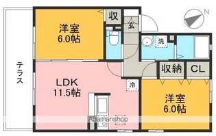 ウエスト孕【1階】の間取り