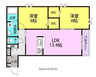 ヘーベルメゾン武庫北【203号室】の間取り