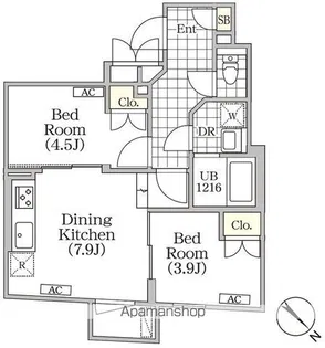 BRICK RESIDENCE 目黒本町【1階】の間取り