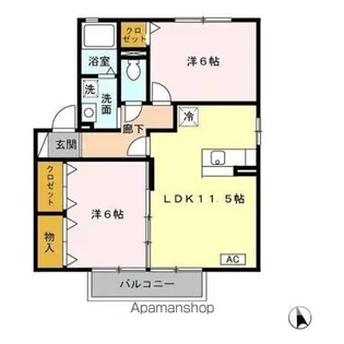 ナチュール北 B【2階】の間取り