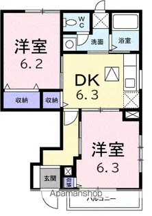 プチ グレーヌA【1階】の間取り