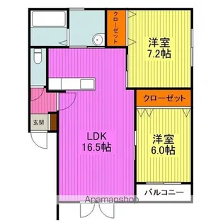 カテリーナ防府新橋 EAST【2302号室】の間取り