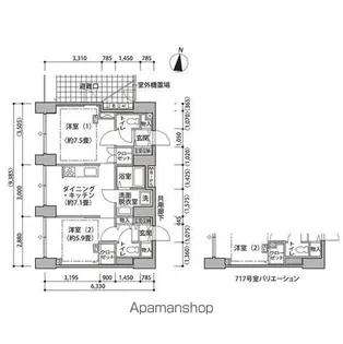 東雲キャナルコートCODAN14号棟【7階】の間取り
