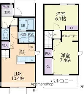 HARBEST(ハーベスト)【2階】の間取り