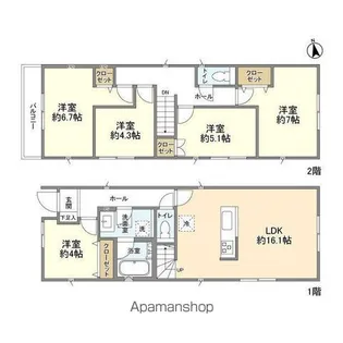 東京都国立市青柳2丁目【一戸建】の間取り