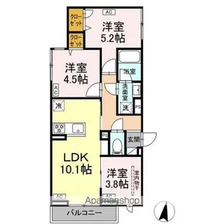 セレスティア中台II【2階】の間取り