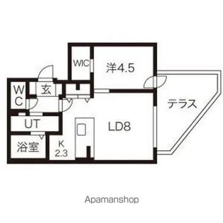 グランループ発寒【102号室】の間取り