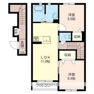 グリナージュ【203号室】の間取り