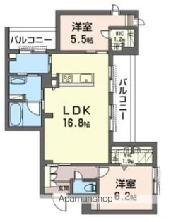 ノストロ レガーメ【201号室】の間取り