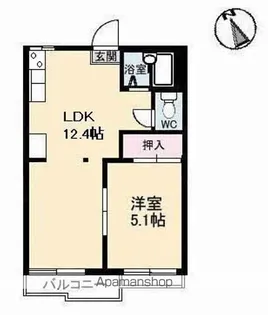 ハイネス田中Ⅱ A棟【202号室】の間取り