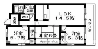 滋賀県栗東市綣1丁目【マンション】の間取り