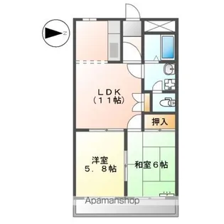 エメリーパレス【202号室】の間取り