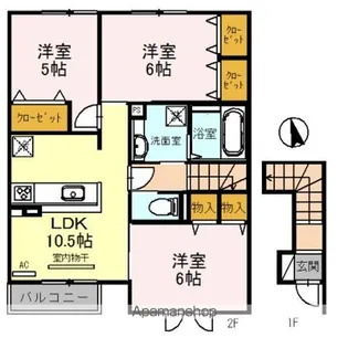 リヴェール【201号室】の間取り