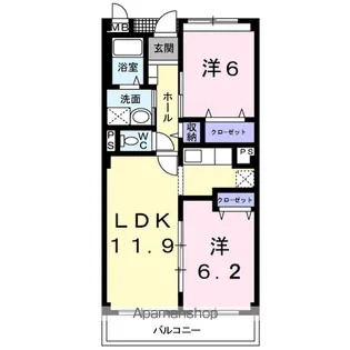 サウスウィンド【2階】の間取り