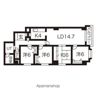 エスポアール円山【3階】の間取り
