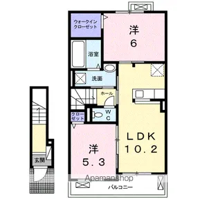 ガーデンヒルズ ハナミズキ B【2階】の間取り