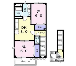 パレスマルエイ A棟【2階】の間取り