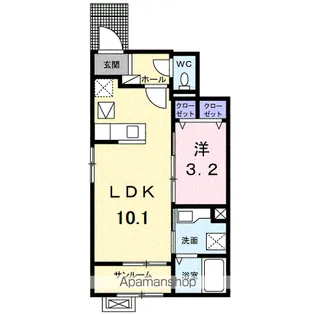 パークサイド メゾン【1階】の間取り