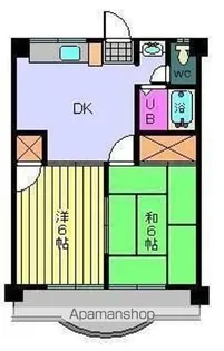 K,Yフラット【2階】の間取り