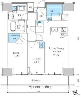 ロイヤルパークスER万代【1218号室】の間取り