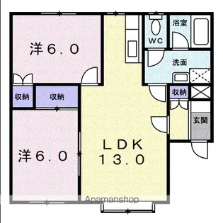 クレストール坂田【1階】の間取り