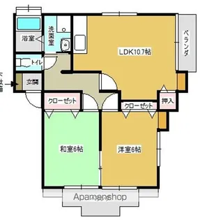 リバーサイドハイツ【2階】の間取り