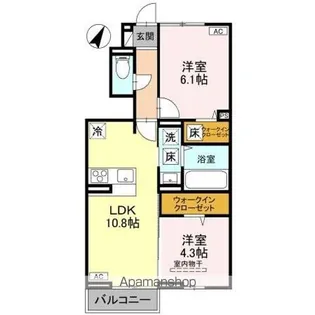 CASA HILA【1階】の間取り