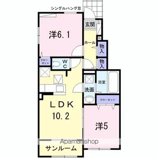サン ルタン A【1階】の間取り