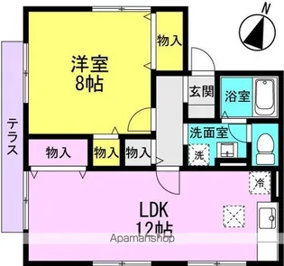 リバーサイド若林【1階】の間取り
