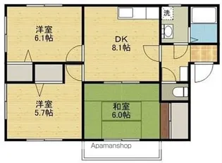 フォブール古川北 A棟【A102号室】の間取り