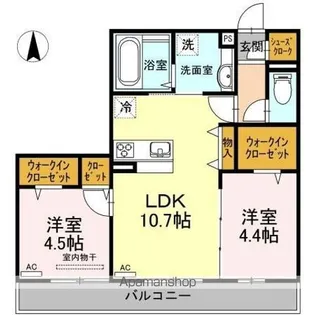 ヴェルドミール B棟【2階】の間取り