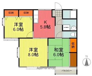 司ハウス【2-D号室】の間取り
