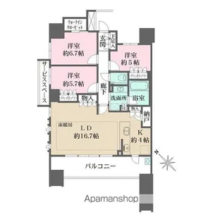 ザ・パークハウス名古屋A棟【12階】の間取り