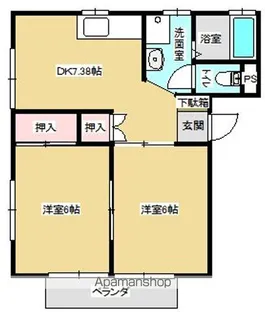 中江ハイツⅡ【1階】の間取り