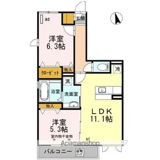 ヴィラ グレンディール【3階】の間取り