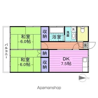 コーポパル【101号室】の間取り