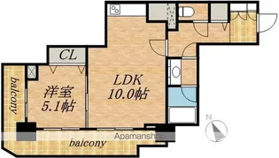 PRIME URBAN札幌 RIVER FRONT【25階】の間取り