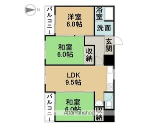 サンコーポ富塚【2B号室】の間取り