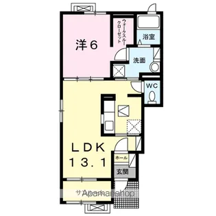 スカイパレスA【1階】の間取り