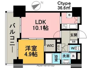RJRプレシア吉塚駅前【203号室】の間取り