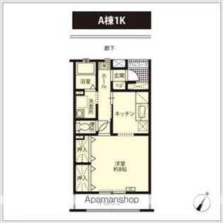 パルテール東新潟【A210号室】の間取り