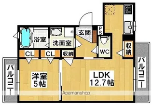 シャーメゾンアグレアーブル【2階】の間取り