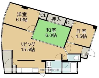 ドムス富岡Ⅱ【6階】の間取り