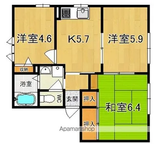 コスモス結崎 A【1階】の間取り